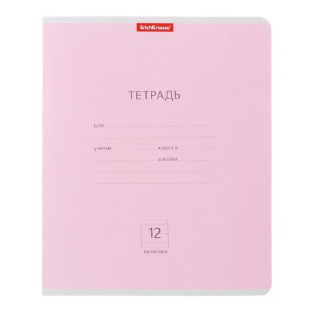 Notebook of 12 sheets in the Erichkrause "Classic", cover coated cardboard, offset block 100% white, mix-4