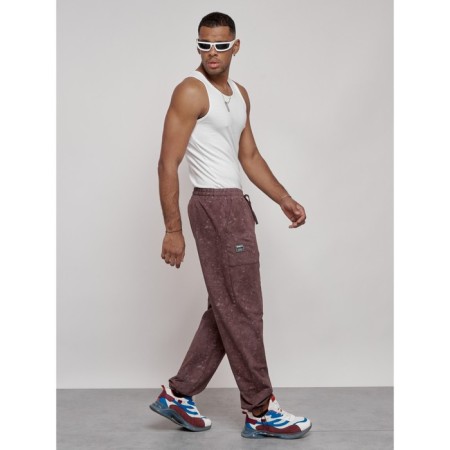 Sports male trousers, size 48, brown color-2