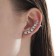 Earring "caffe" rhinestones in plexus, white color in silver