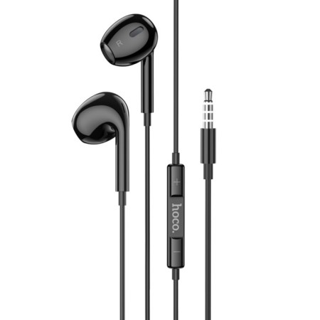 Hoco M101 Max, wired, inserts, microphone, 1.2 m, black