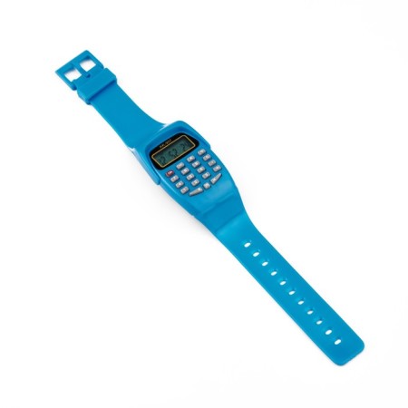 Watch of Electronic nursery, with a calculator, silicone strap, L-21 cm, blue-3