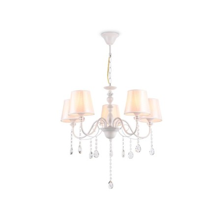 Suspended chandelier with lampshade and crystal Ambrella Light, Modern, TR4603, 5HE27, white color