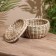 A set of wicker baskets, 3 pcs. with a lid 25x20x16 cm