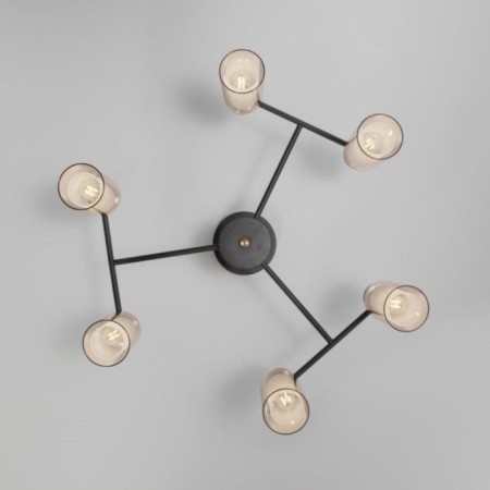 Amado chandelier, 6x15W E14, bronze color, black-2