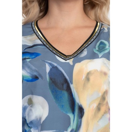 Female blouse, size 52, gray, beige color-11