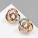 Earrings Metal "Weave" Trio, color silver-gold