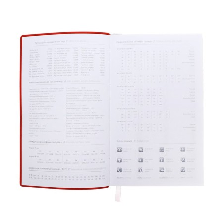 Lotted diary, 130x200 mm 128 sheets, leatherette, gray block 70 g/m2, lies, branch under the handle, red-3