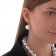 Set 2 objects: earrings, beads "pearls" large beads, white color, 43 cm