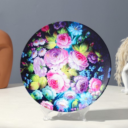 Decorative plate "Zhostovo", type 2, wall, d = 20 cm