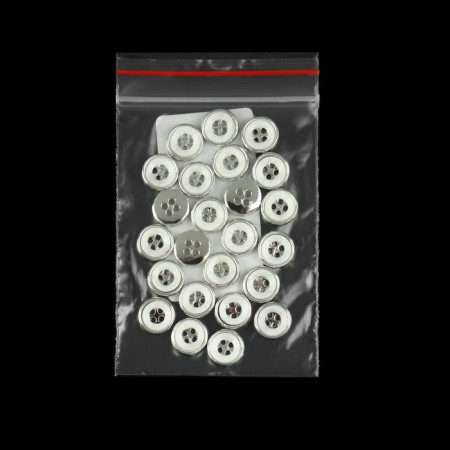 Button, 4 punctures, d = 12 mm, white/silver color-3