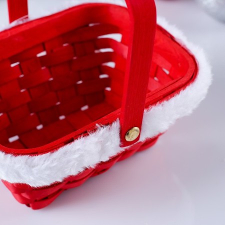 Wicker basket "New Year", red, 15 × 12 × 7.5/25 cm, veneer-2