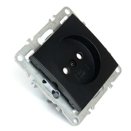 1-seater b/s outlet (mechanism), 250V, 10A, Stekker series Erna, PST10-9109-03, black-1