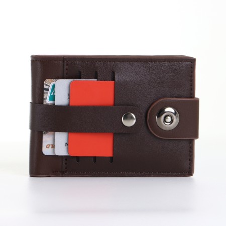 Male purse on a magnet, brown color-3