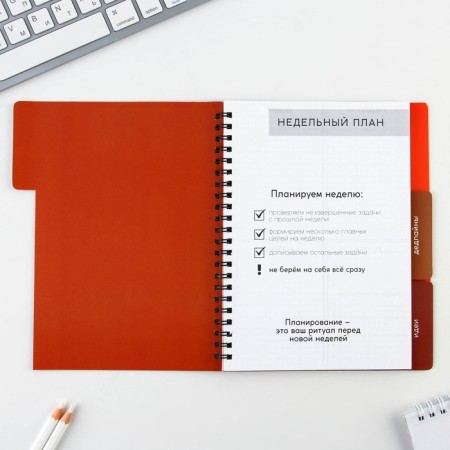 Planing with “red” dividers, soft cover, A5 format, 50 sheets-3