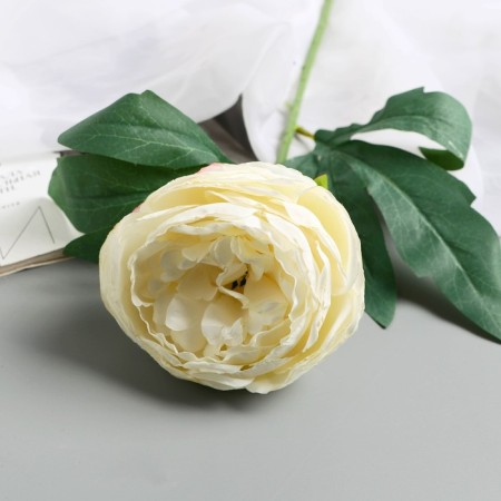 Artificial flowers "Peony Pijon" d-8 cm 45 cm, white-1