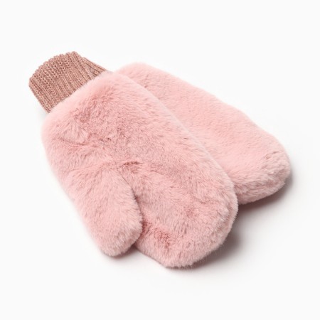 Mittens for the girl double, pink/mix, size 14-2
