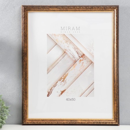 Photo frame Plastic "Mira" 40x50 cm, aged gold (plastic screen)