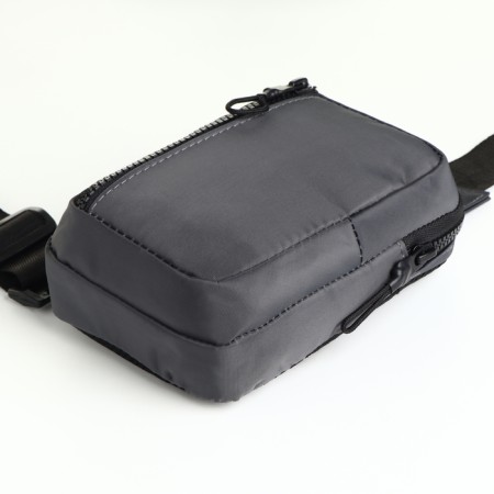 Textile sling bag, gray color-2
