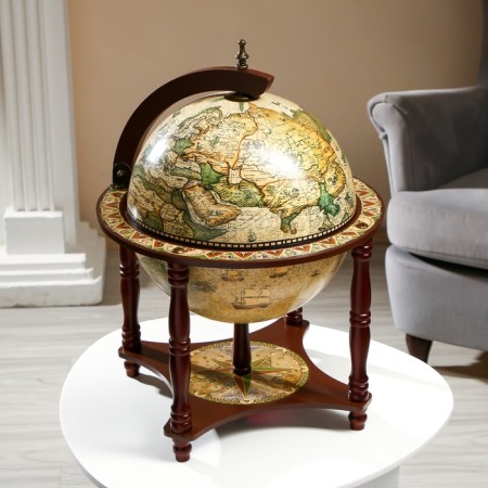 Globe bar decorative "Captain Map" with a stand below 41.6x41.6x56 cm-6