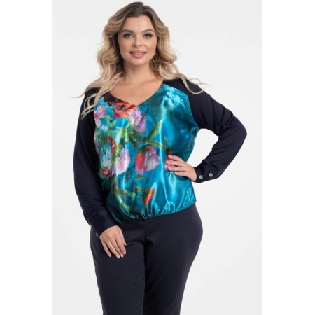 Female blouse, size 56, blue color