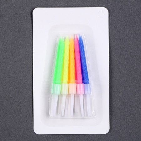 Set for decorating a cake: Topper "Happy Birthday" 1 pc., 10 candles-5