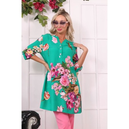 Women's tunic, size 44, green color-7