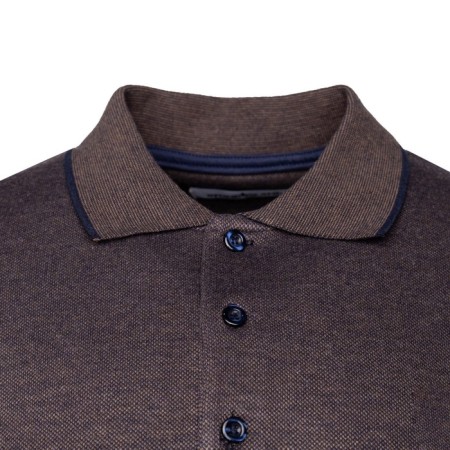 Polo male with long sleeve, brown color, size 46 (m)-5