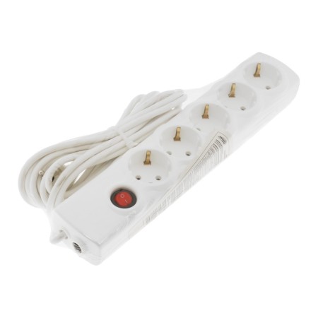 Luazon Lighting network filter, 5 outlets, 5 m, 2200 W, 3x0.75 mm2, 10 A, 220 V, with a fuse, white-7
