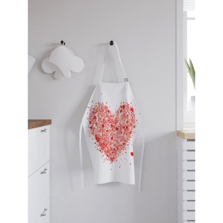 Apron of a kitchen with a photo print "Air Heart", adjustable, size OS-1