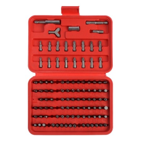 Set of bits Sparta, 100 pcs, adapters for bit, CRV, in plastic boxing-4