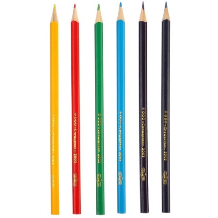 Color pencils, 6 colors, trihedral, mixes-1