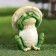 Garden figure "Frog in a hat with eyes closed" 14x14x18cm