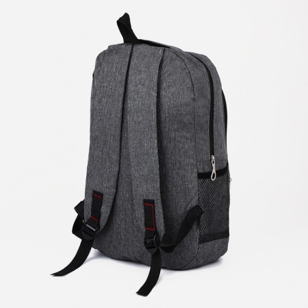 Male backpack on a zipper, 3 outer pockets, gray color-3