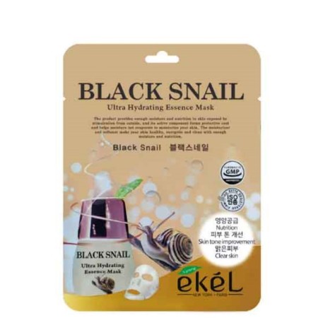 Facial mask with a black snail mucin, Ekel, 23 g