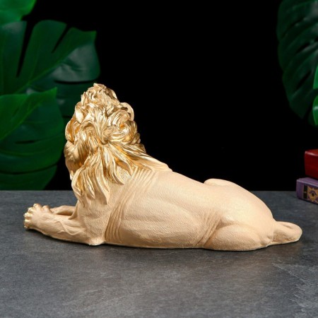 Figure "Leo African No. 1" Elephant bone, 34x14x19cm-2