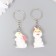 Plastic keychain "White Rabbit" MIX 2x2x4.2 cm