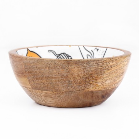 Wooden bowl with a pattern inside 250 ml-2