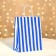 Crafts, blue, "stripes", 21 x 15 x 8 cm