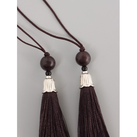 Decor for creativity Textile "Brush with a bead" Brown set 2 pcs 10x1 cm-2
