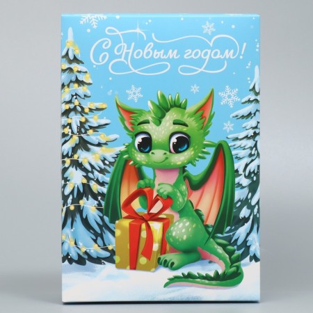 Folding box "Happy New Year", dragon, 16 x 23 x 7.5 cm, new year-1