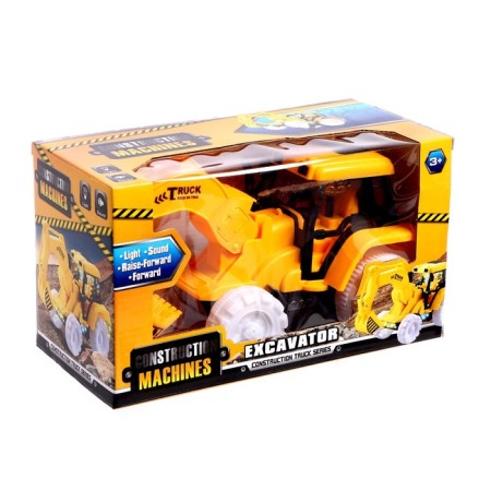 Excavator Truck, works on batteries, light and sound, yellow color-4