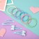 Hair Set "Olivia" (6 elastic bands, 4 invisibility 4.5 cm) Blue bow of peas