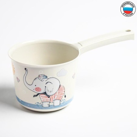 Plastic bucket for swimming and shaking heads, children's bath bucket "Elephant", 1.5 l., Deco
