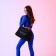 Sports bag with lightning, long belt, black color