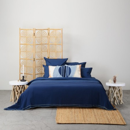 Set of pillowcases Essential, size 70x70 cm, 2 pcs, dark blue color-8