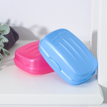 Road soap dish with a lid, 10 × 7 × 4.5cm, color mix-5