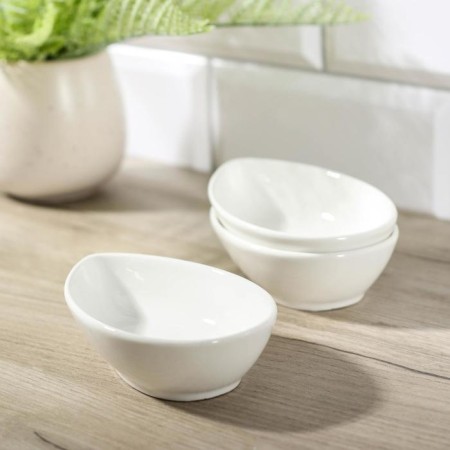 A set of ceramic salads "drop", 3 items, 13 × 8.5 cm, white color