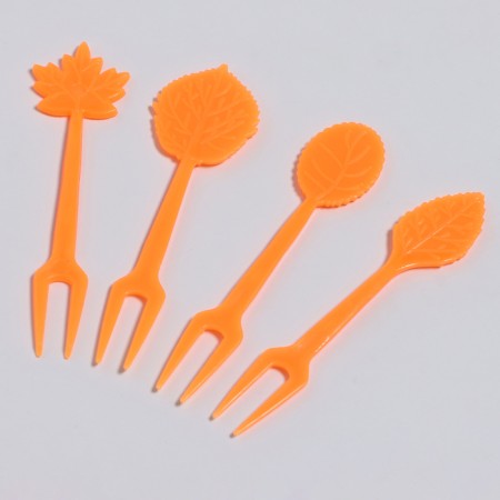 Autumn leaves skewers, set 50 pcs, color orange-1