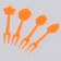 Autumn leaves skewers, set 50 pcs, color orange