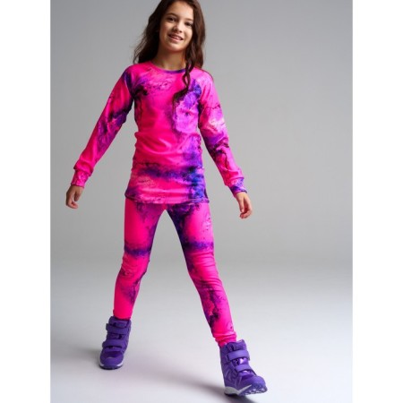 Thermal complex for girls: trousers, sweatshirt, height 128 cm-4